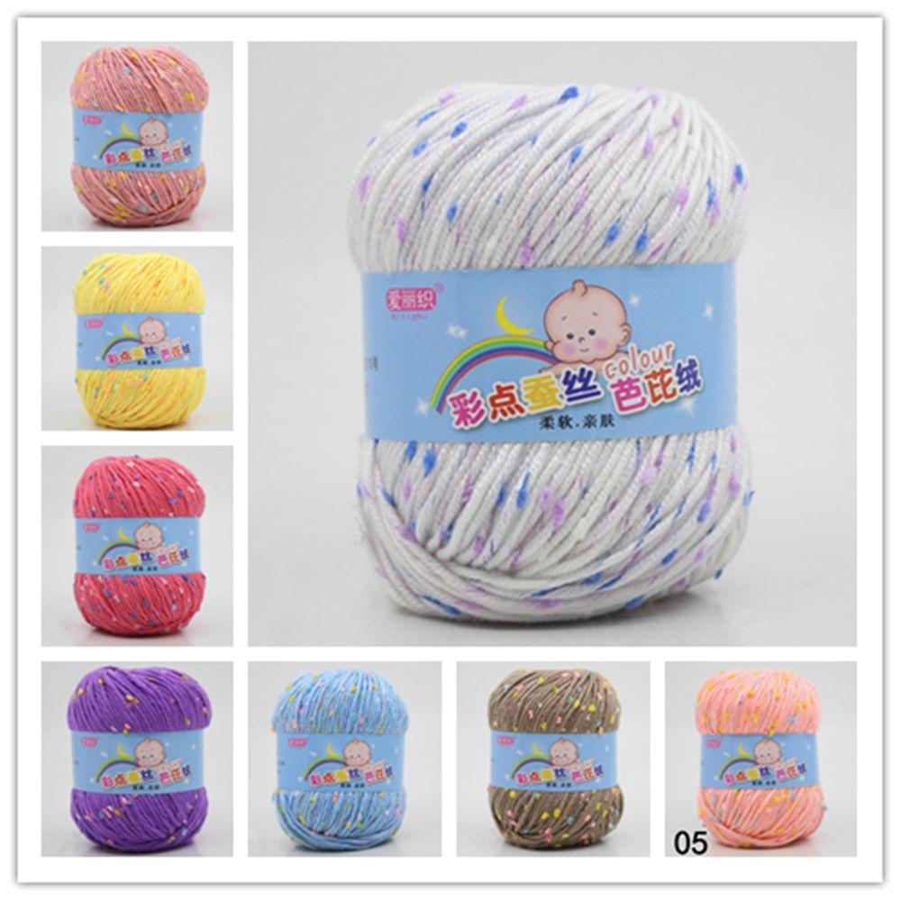 

Benang Kait Peas Color Dots Белковая бархатная пряжа Мягкая шерсть Молочный хлопок