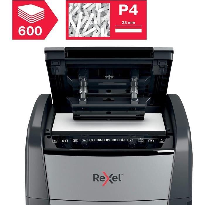 Destructeur De Documents - REXEL - Auto+ 600X - Coupe Croisée - Sécurité P4 - 600 Feuilles