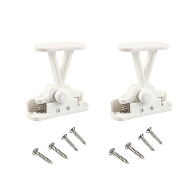 Door Retainer Set, T Shape Door Stop Retaining Catch Holder Set White Nylon for Campers RVs Motorhomes Caravans