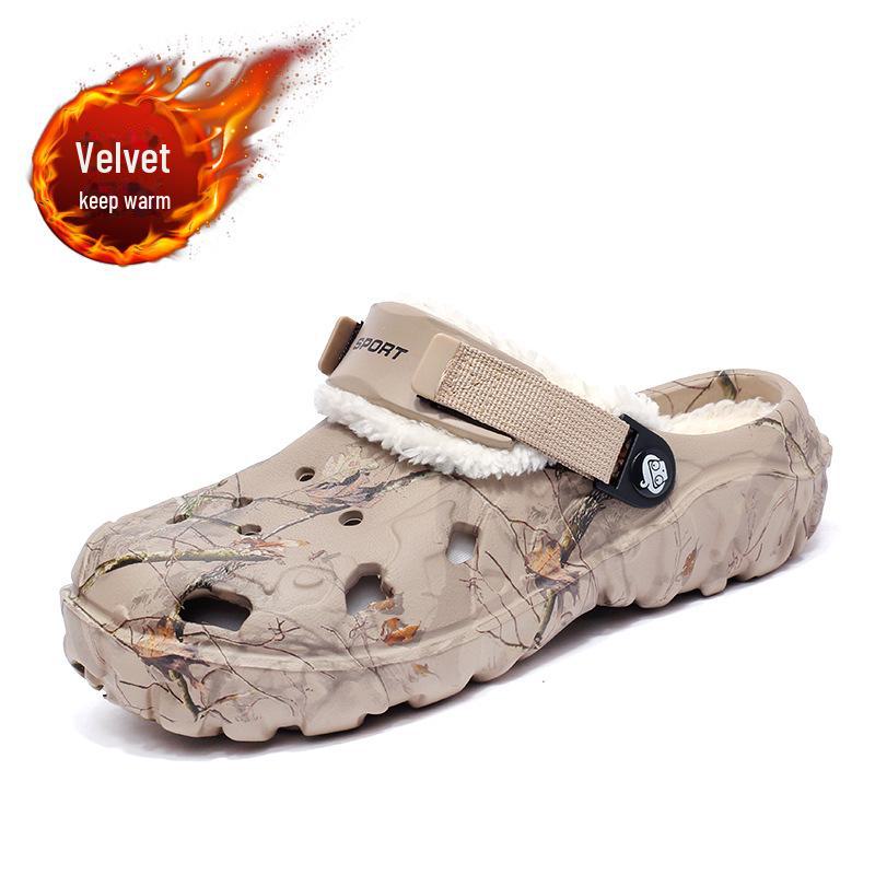Winter Velvet Dual-Purpose Closed Toe Slippers: Large Size, Thick-Soled, Fashionable Couple Style