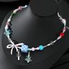 2026 Trendy Handmade Beaded Colorful acrylic Bowknot Star Pendant Necklace For Women Summer Y2k Sweet Aesthetic Neck Jewelry