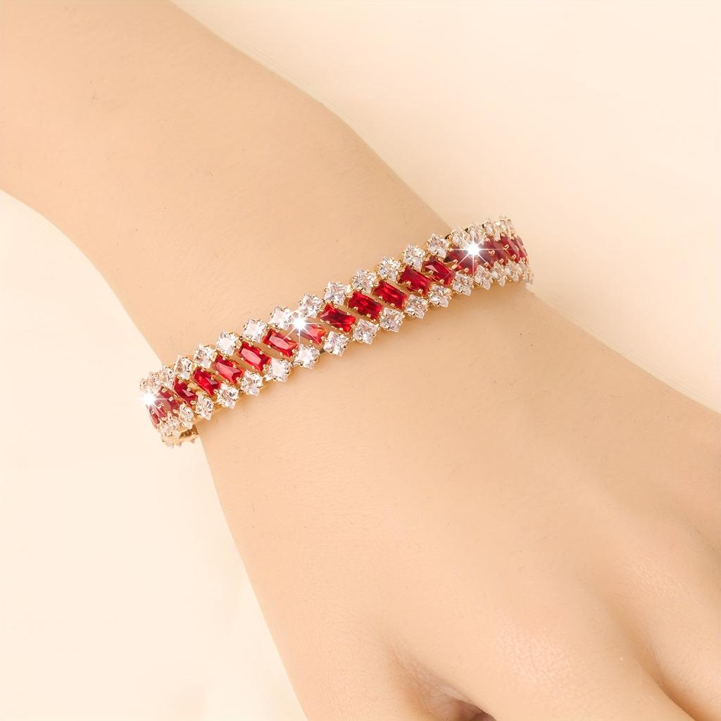 1PZ Bracciale Orologio Moda da Donna, Gioiello a Catena Geometrico Lussuoso Elegante