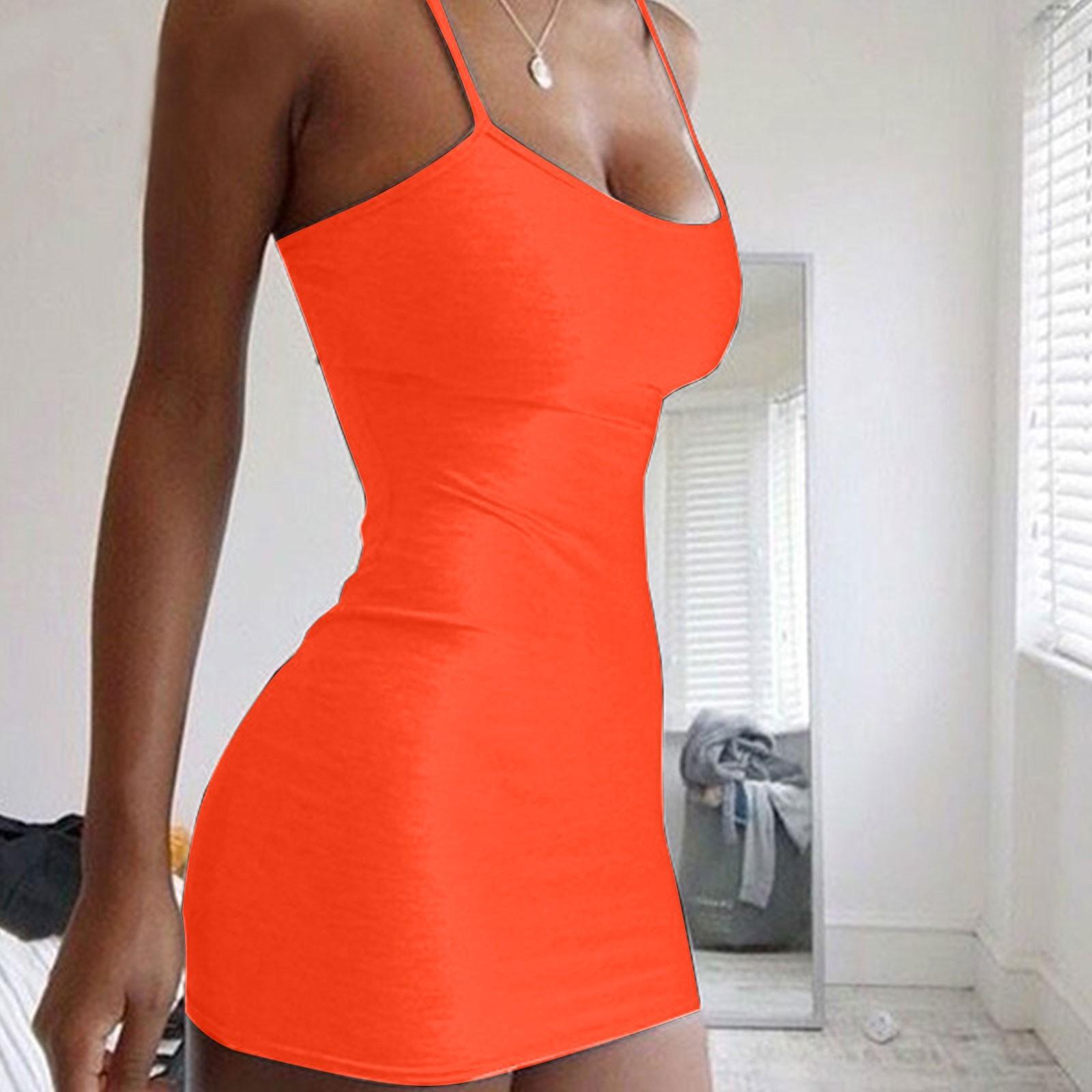 

Женская сексуальная сплошная цветная обтягивающая юбка на бедрах для ночного клуба, женская S оранжевый