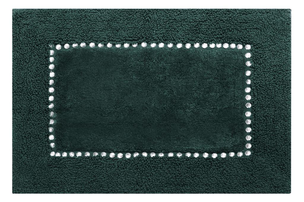 Ciepły Dywanik Łazienkowy Chic Glamour Krzyształki 60X90Cm Ciemnozielony