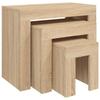 VidaXL Nesting Coffee Tables 3 Pcs Sonoma Oak Particleboard