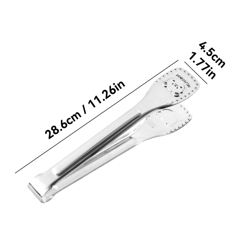 Anti Slip Barbecue Tongs Cute Little Bear Pattern 304 Stainless Steel Food Clip Salad Bread Steak Clip Kitchen Utensils