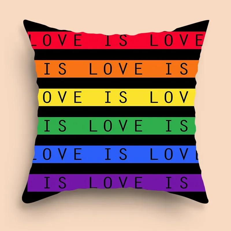Valentine's Day Rainbow Love Pillowcase Home Decor  Sofa Cushion Cover or  Party Gift