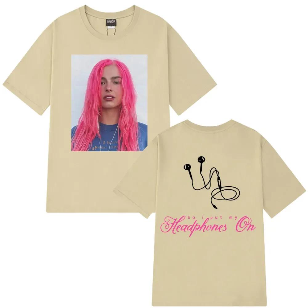 Addison Rae Headphones Fashion Graphic Tshirt Unisex Wounisex Cotton Casual Loose T Shirt Fan Gifts Summer Aesthetic Casual Tshirts