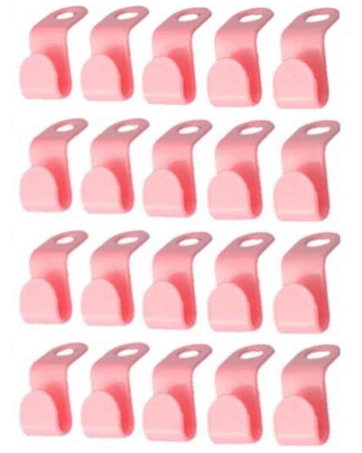 20 шт. Соединительные крючки для вешалок для одежды, Сверхпрочные, 4 цвета, Каскадные крючки для вешалок, Экономящие место удлинительные зажимы для вешалок pink,20pcs