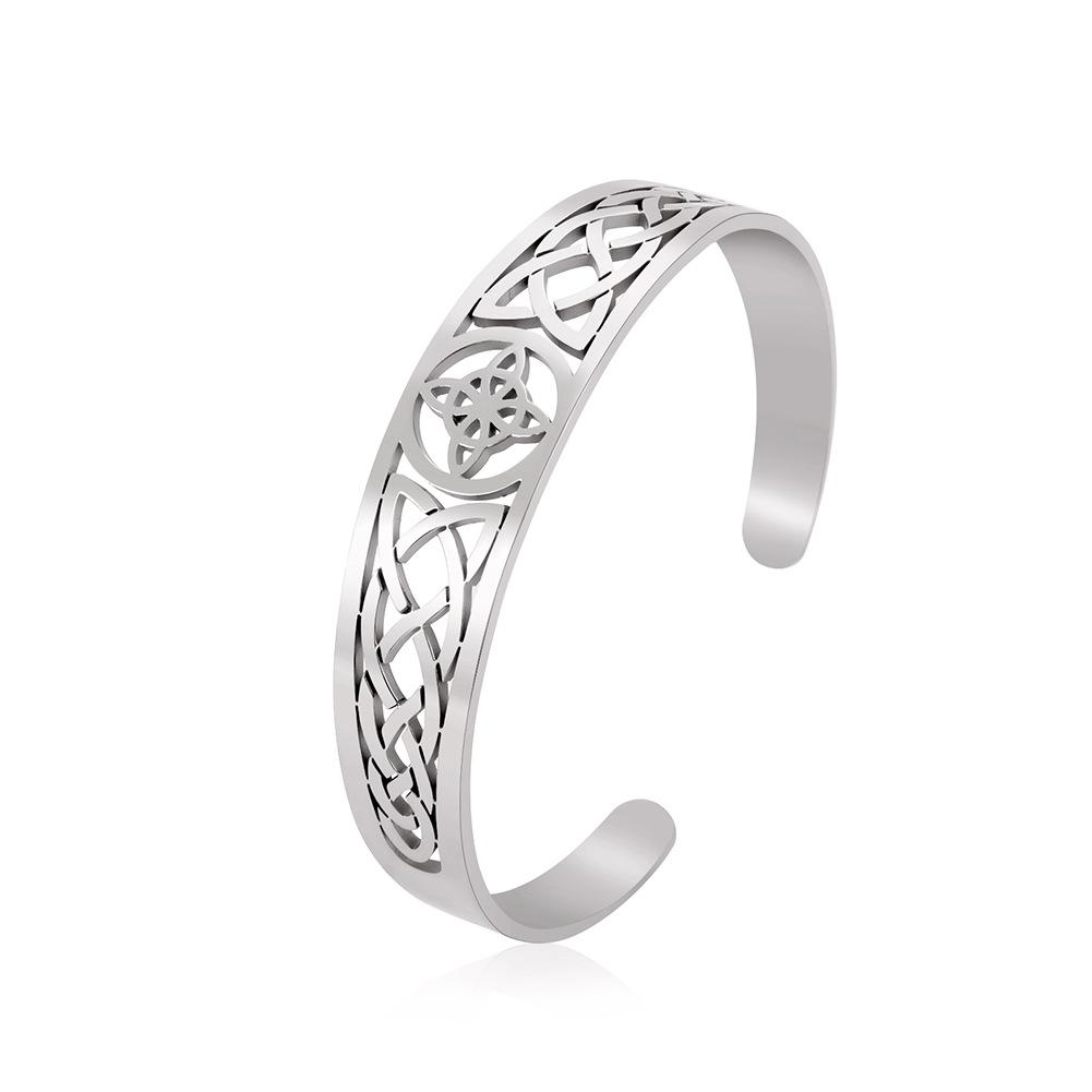 Open End Hollow Out Miko Knot Bracelet Titanium Steel Minimalist Personality Women s Bangle