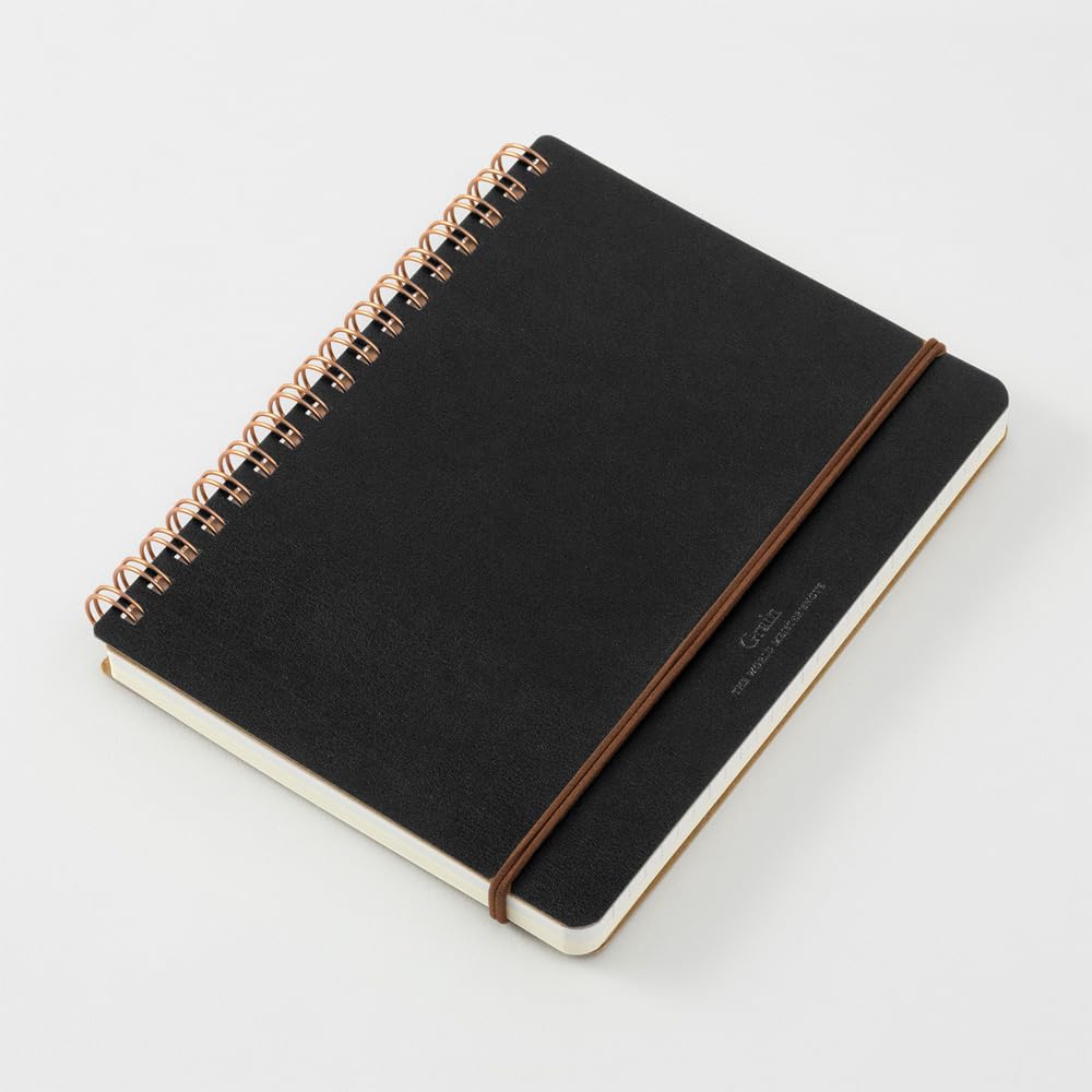 Midori Ring-Bound Notebook, Color Dot Grid, A5 - Black