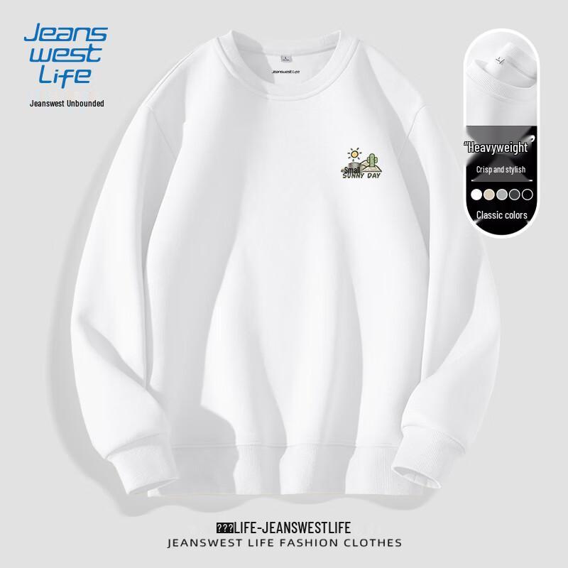 

JEANSWEST LIFE Men s Casual Round Neck Pullover Sweatshirt L