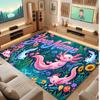Axolotl Theme Soft Crystal Velvet Rug Custom Name & Text Print Non Slip Floor Rug for Bedroom Living Room