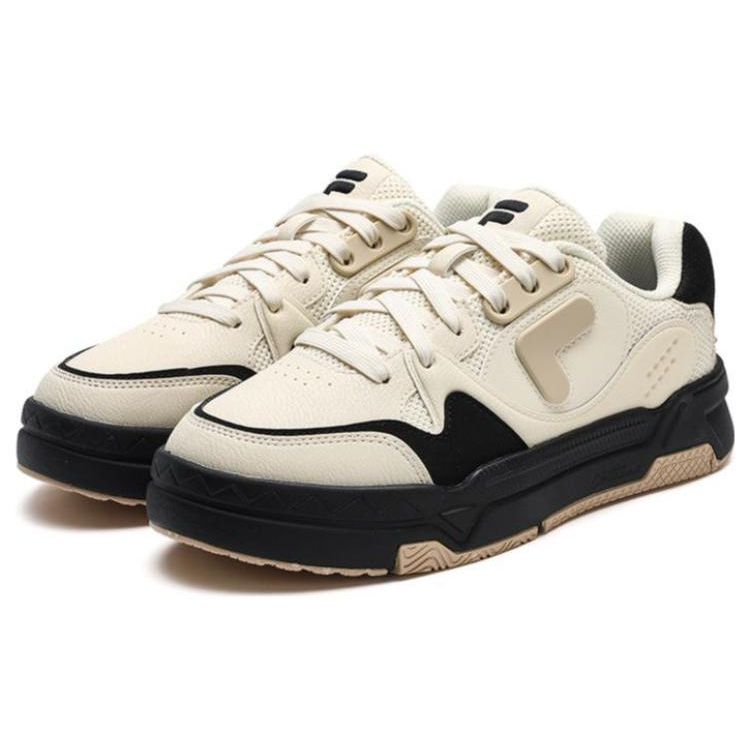 FILA Fusion Bank DX Comfortable Lightweight Height Increasing Low Top Sneakers Women sneakers Black White T12W342206FAB