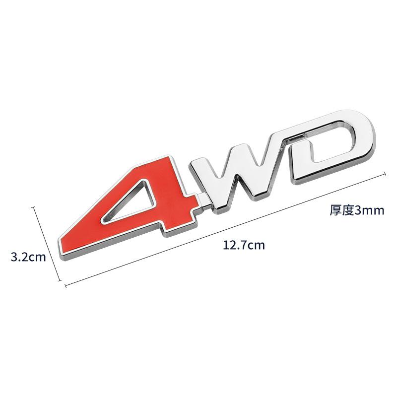 Car 4X4 large displacement standard digital 4wd tail standard 3D stereo four-wheel drive metal car sticker letter sticker v6V8 car logo