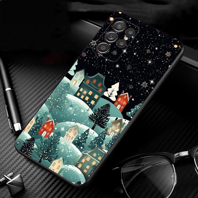 Winter Christmas Snowflake Phone Case For Samsung Galaxy S25 S24 S23 S22 S21 Ultra S24 S23 S22 S21 S25 Plus S24 S25 FE