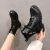 Fashion 2025 New Boots Ladies Lace-Up Shoes for Women Warm Platform Zipper Black Casual Comfortable Ankle Boots