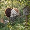 1pc Fiber Bird Nest Heart Shaped Outdoor Courtyard Garden Art Welcome Nest Bird Raising Supplies Decoration