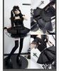 Maid Gotik Lolita Retro Schwarz-Weiß Gestreiftes Lolita Cosplay Rüschen Lolita Kurzarm Kostüm Ordentlich und Perfekt für Cafés und Freizeitparks