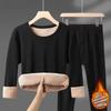 Autumn Winter Thermal Underwear Sets Men Women Velvet Tops +Long Pants Comfortable Skin-friendly Elastic Thickening Warm 2 Piece Set