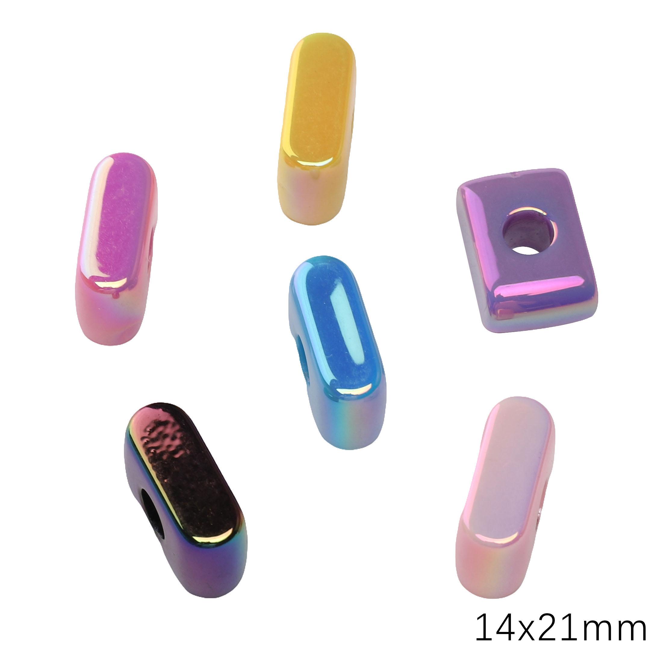 

5 шт. Акриловые радужные ракушки Бусины с большими отверстиями и буквами Аксессуары для изготовления ювелирных изделий I 14×21mm