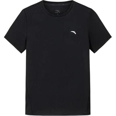 T-shirt Manches Courtes Uni Respirant Polyvalent Col Rond Femme Hauts Noir 962527125-6