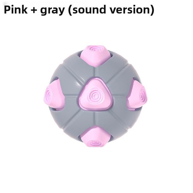 

Новые игрушки для питомцев, интерактивные звуковые и скучные товары, треугольные сферические игрушки для собак, саморазвлекающие прорезыватели серый/розовый