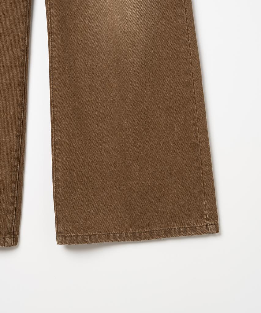 MILLO WOMEN Studded Wide Jeans [Brown]