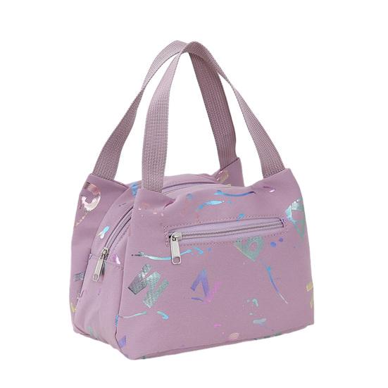

Letter Print Lunch Bag Waterproof Lunch Tote Reusable Lunch Carrier Box Bag for Women Men Commuting Camping Picnic фіолетовий