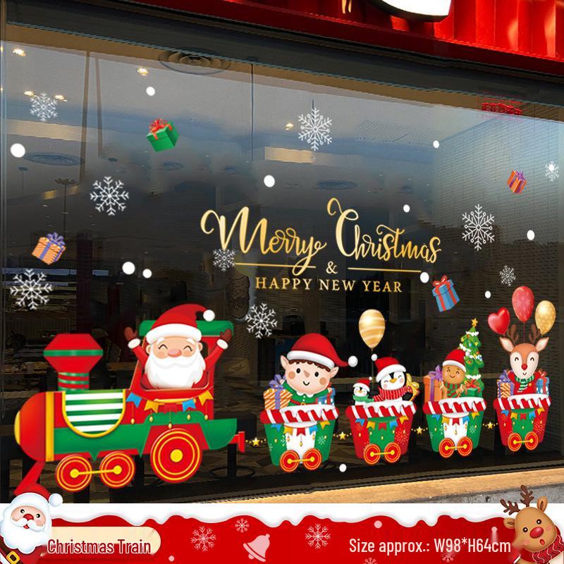 Christmas Tree Ornaments & Window Clings Set: Festive Static Stickers for Glass, Doors, and Holiday Decor