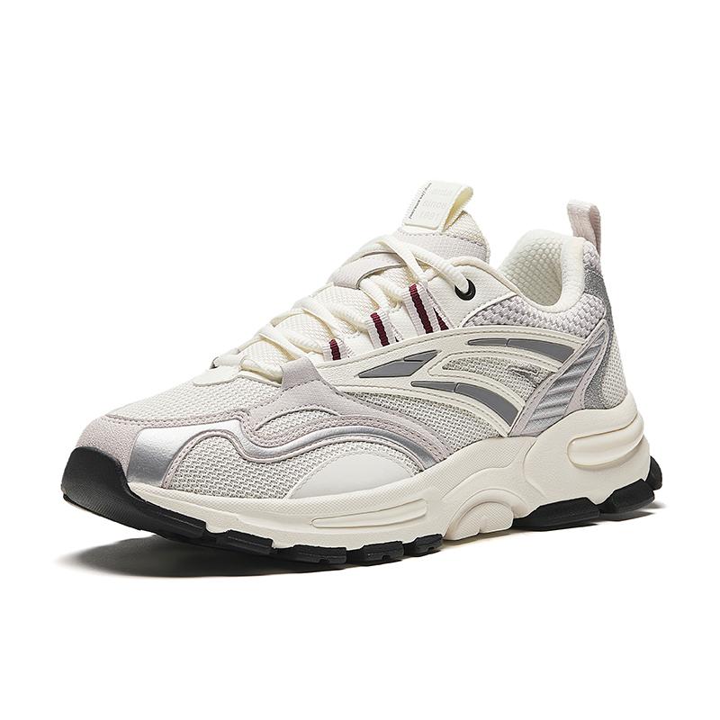 Anta Millennium Shock Absorbing Non-Slip Wear-Resistant Low-Top Casual Shoes Men Sneaker White Gray Silver 912418881-1