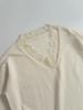 Women's French Chic Wool Blend Lace Knit Sweater for Autumn/Winter