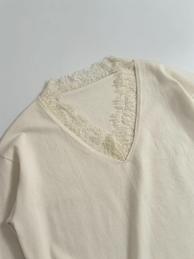 Women's French Chic Wool Blend Lace Knit Sweater for Autumn/Winter