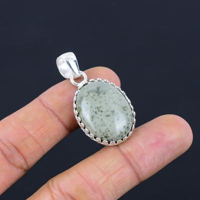 Gift For Her 925 Sterling Silver Natural Polychrome Jasper Gemstone Pendant