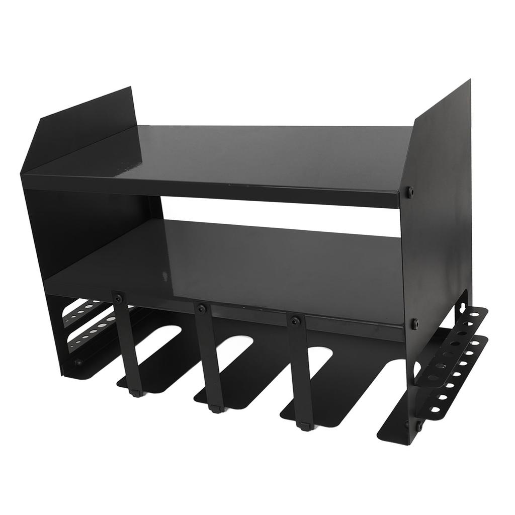Power Tool Organizer 4 Slots Iron Structure Multifunctional Compact Drill Holder Wall Mount for Workshop Warehouse Black