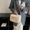 Women Chic Quilted Handbag Spacious Pu Makeup Bag With Organized Storage And Smooth Zip For Daily Essentials Storage Bag
