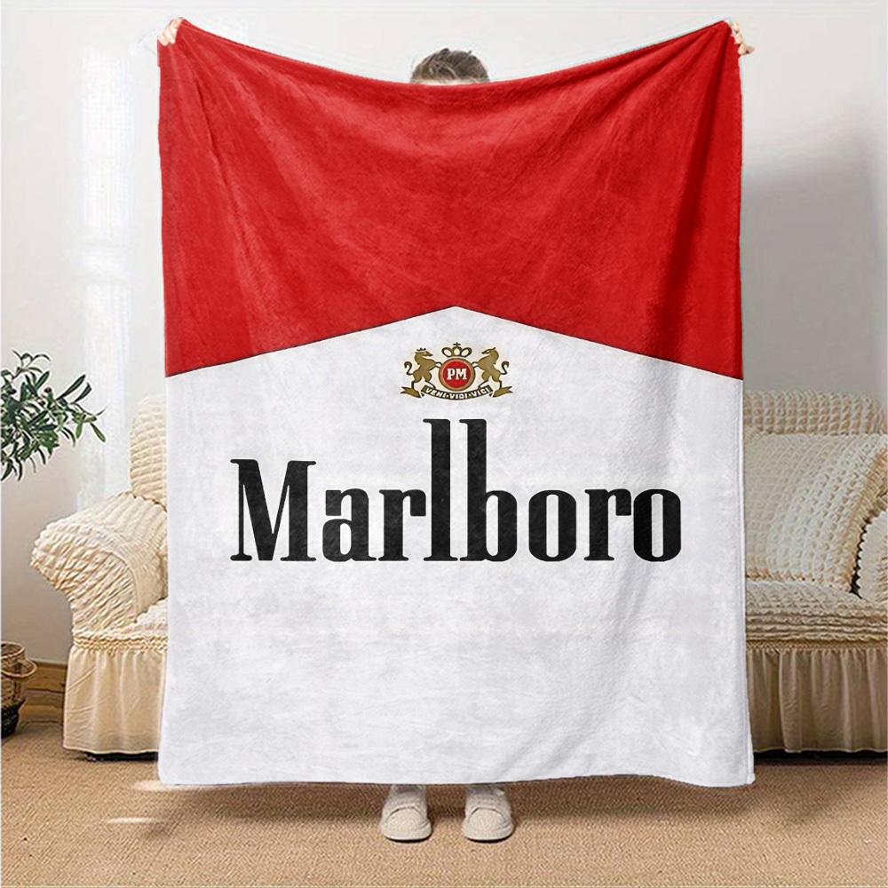 1pc Marlboro PM Soft Flannel All Season Throw for Home, Office, Outdoor UseDurable Comfort Soft Warm Throw for Home, Travel All Season