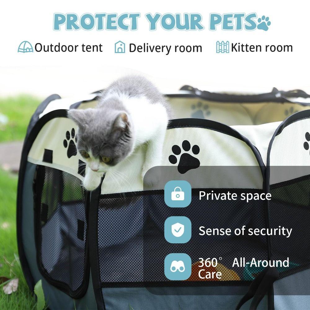 Foldable Pet Playpen Portable Pet Exercise Pen Pet House  Indoor Outdoor Travel Camping Use