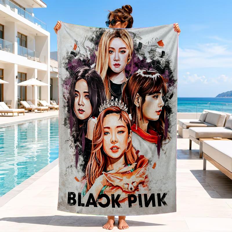 kpop BP Fashion Beach Towel, Microfiber Beach Towel, Perfect For Pool, Beach, Travel, Home Decor Beach Party Fan gifts