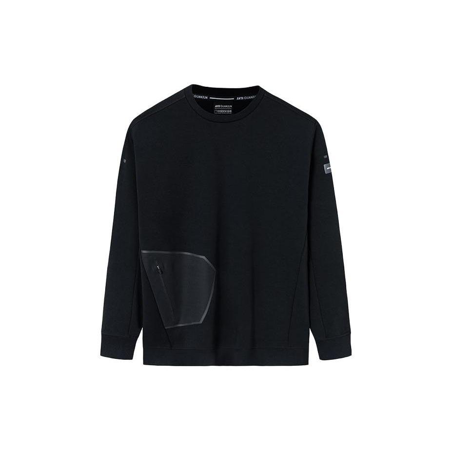 

Anta Outdoor Series однотонный влагоотводящий свитер с круглым вырезом, мужская толстовка, базовый черный цвет 152410717-4 M