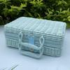 Portable Travel Toiletry Makeup Bag Woven Ratton Gift Box Cosmetic Organizer Large Capacity for Women Girls