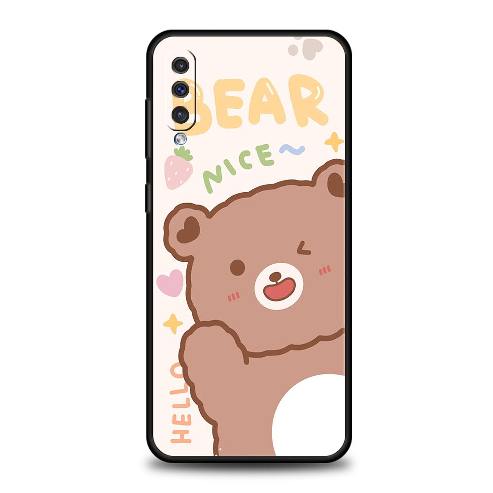 Cute BEAR Phone Case For Samsung Galaxy A15 A13 A51 A71 A41 A31 A21S A11 A03S A05 A12 A32 A52 A22 A23 A25 A33 A53 A73 5G Cover