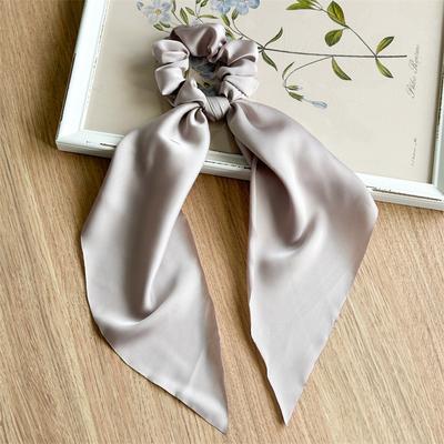 Silk Satin Fabric Hair Scrunchie with Long Ribbon Tail Soft Elastic Hair Tie for Women and Girls Suitable for Various Hairstyles and Occasions