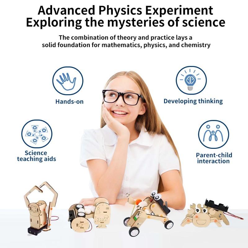1PACK/4SETS Technology Small Production Invention Physics DIY Handmade Educational Science Experimental Set Kindergarten Student Toys