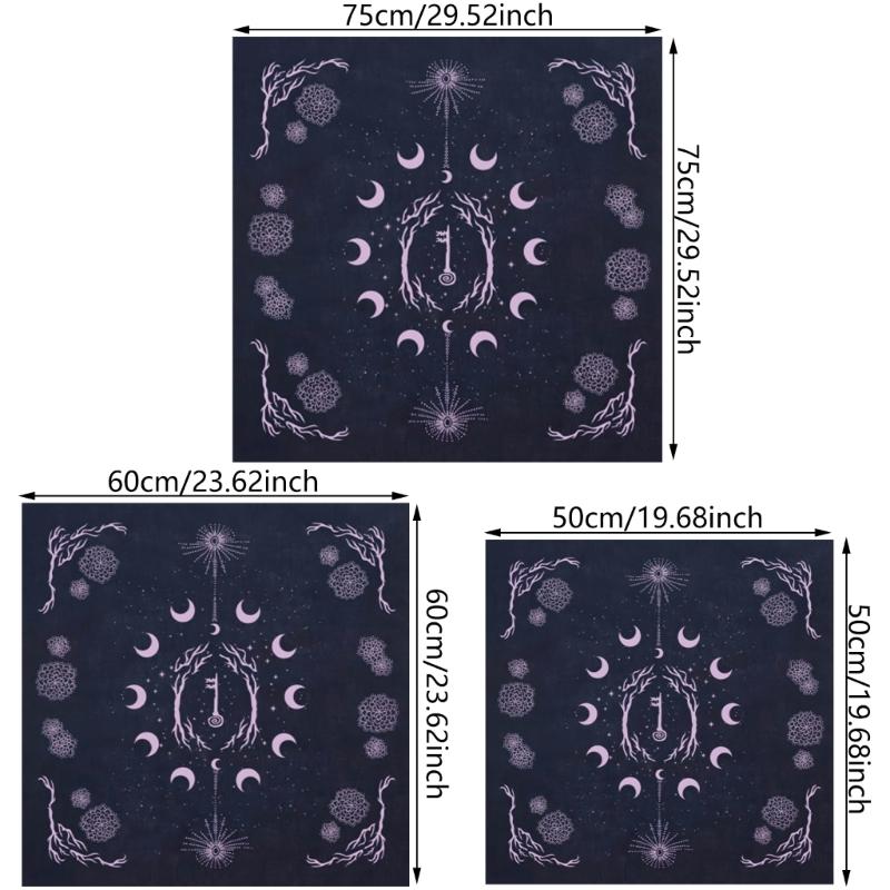 Tarots Tablecloth Multifunction Divinations Table Cloth 50x50/60x60/75x75cm Board Game Oracles Game Card Pad Support Mat