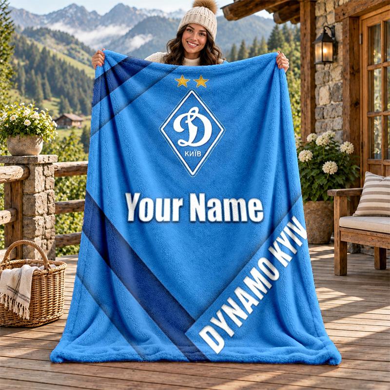 FC Dinamo Minsk Custom Name Flannel Blanket Personalized Soft Warm Plush Throw Blanket Customized Gift for Family Friends