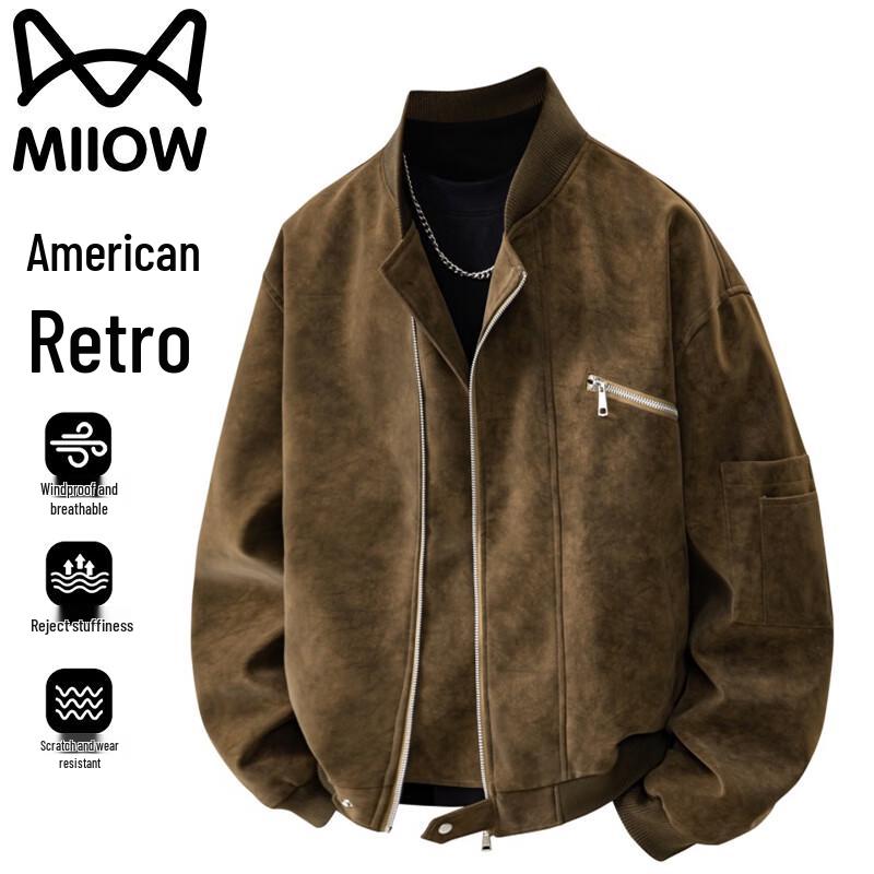 

Mao Ren Men s American Retro Loose Casual Jacket 3XL
