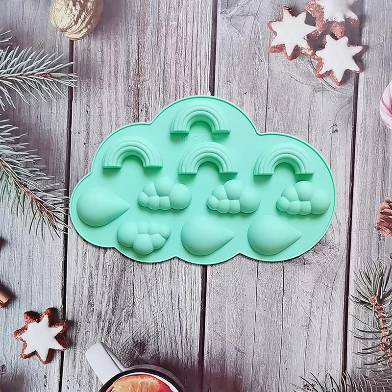 Debesies formos silikoninė vaivorykštės forma fondantiniam torto dekorui, pasidaryk pats želė, ledo kubeliams, pudingui, kepimo įrankis, epoksidinės dervos forma, kepimo indai