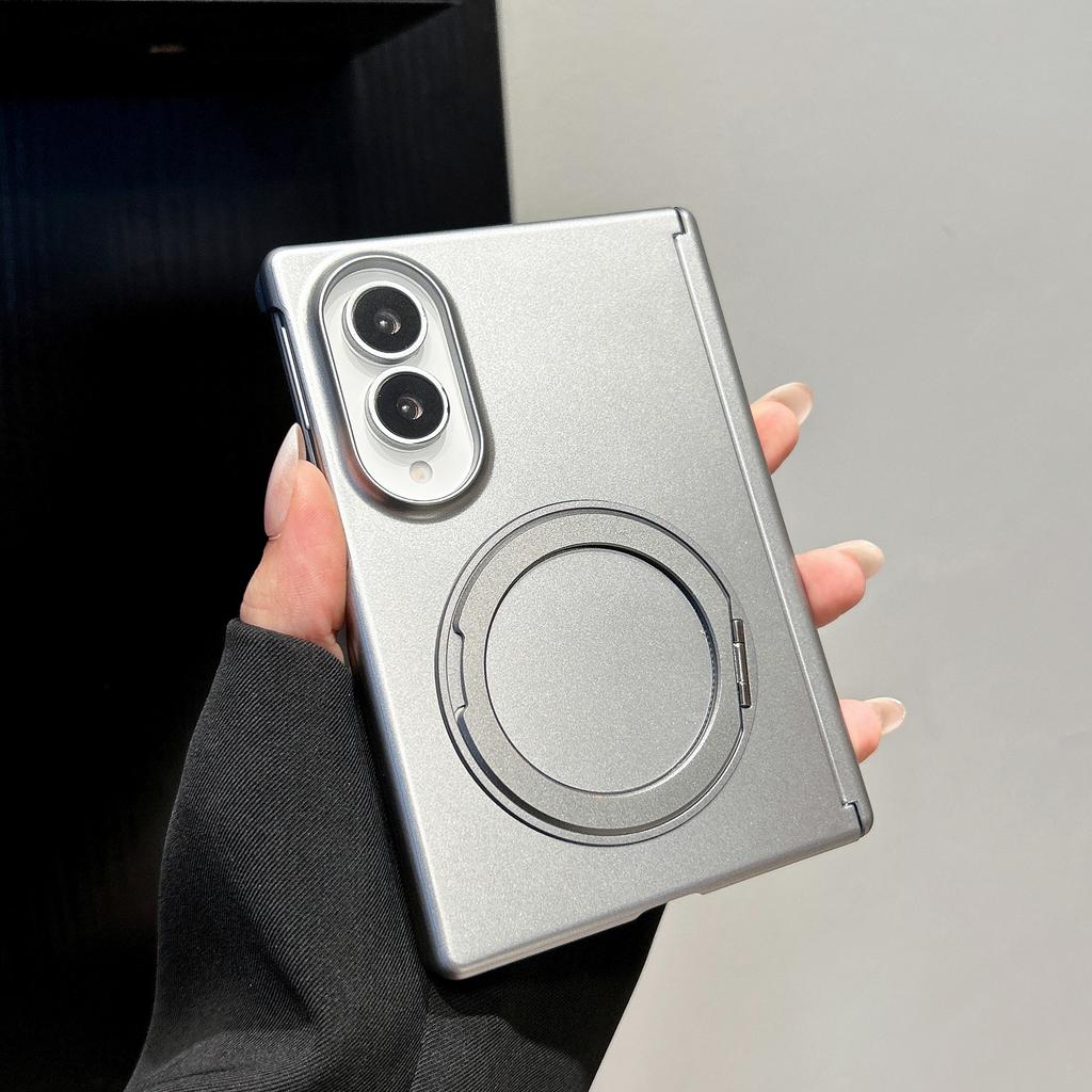 Luxury Metallic Paint 360 Rotating Kickstand Hinge Protection Phone Case For Samsung Galaxy Z Fold 8 Ultra 7 6 5 4 5G Cover