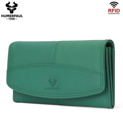 Damen-Geldbörsen, RFID-blockierend, echtes Leder, großes Fassungsvermögen, Kartenhalter, luxuriöse Designer-Damen-Langbrieftasche